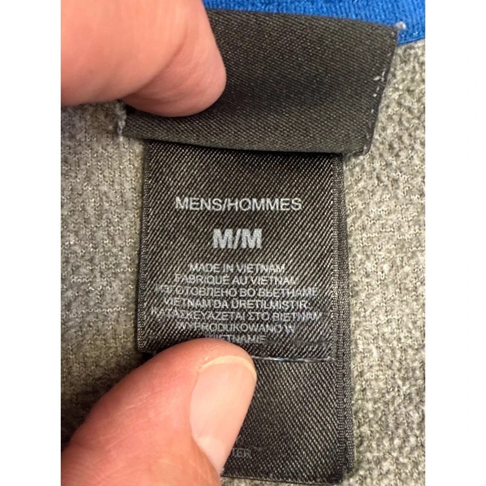 The North Face Mens Grey Blue Quarter Zip Fleece Pullover C744 Size M